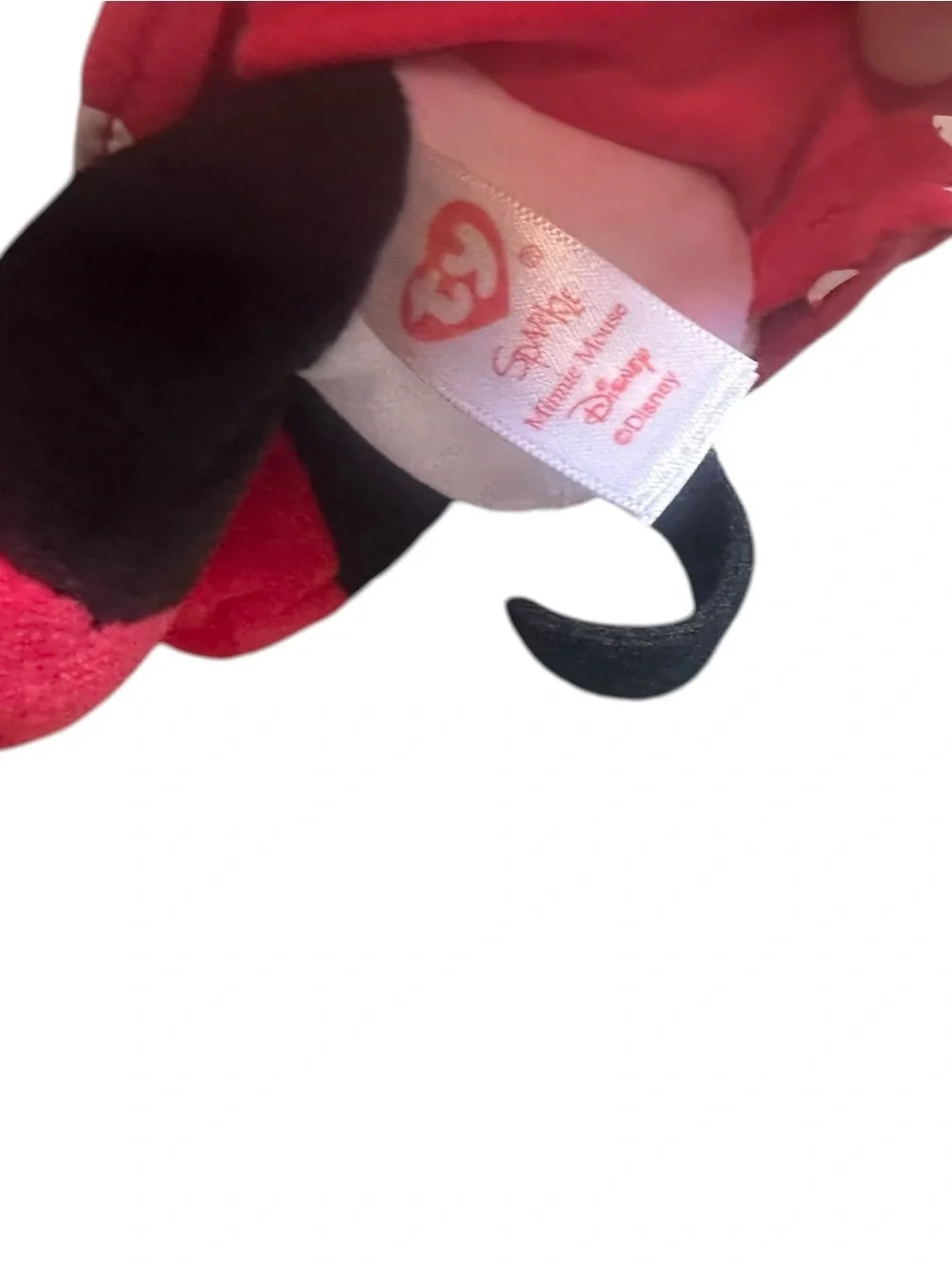 TY Sparkle Minnie Mouse Disney Plush Red Polka Dot Stuffed Animal 5”